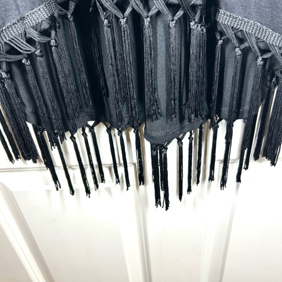 Women’s Black Y2K Fringe Beaded Whimsigoth Witchy Summer Vacation Dress Size L - Picture 5 of 7